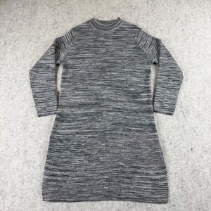 Women’s Zara Ribbed Knit Space Dye Sweater Dress In Gray Size 11-12 Long Sleeve